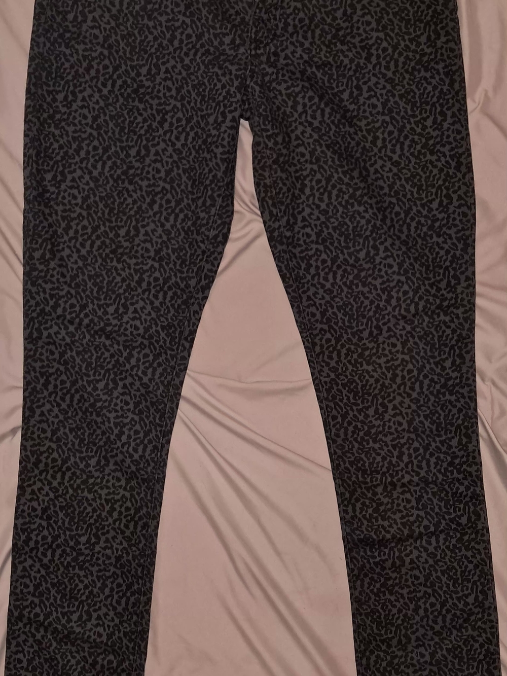 Miley Cyrus & Max Azria Dark Gray Leopard-Print Boyfriend Jeans